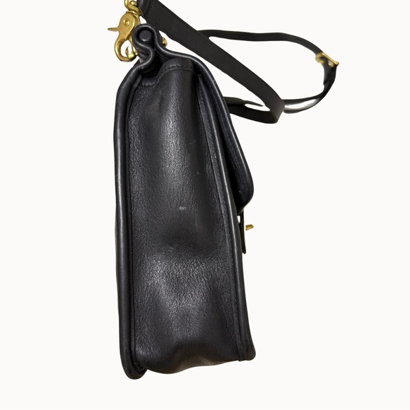 Vintage Black Leather Willis Coach Purse Crossbody Bag - Picture 3 of 16